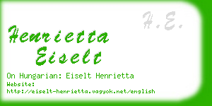 henrietta eiselt business card